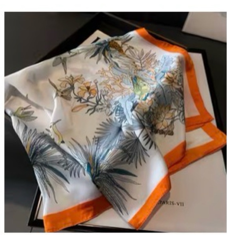 Elegant Orange and White Scarf